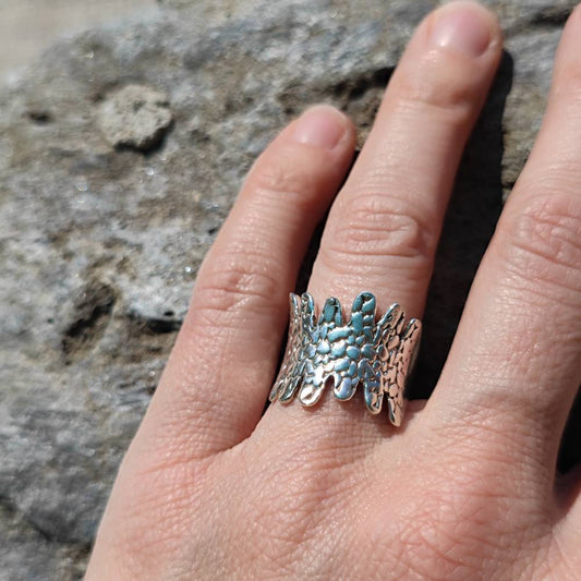 ANELLO artigianale a fascia in argento 925 - DIRPUR