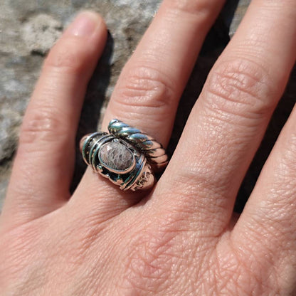 Anello etnico in argento 925 con pietra - PARANIYA
