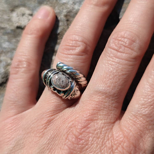 Anello etnico in argento 925 con pietra - PARANIYA