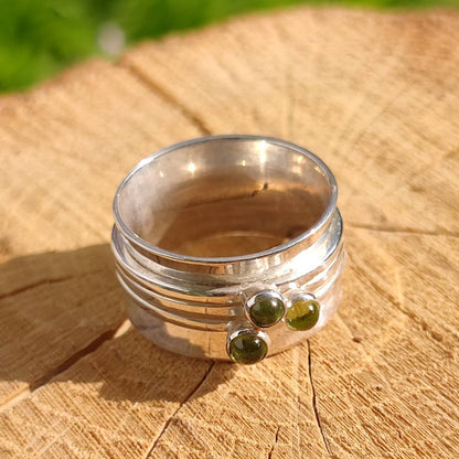 Anello artigianale Peridoto in argento 925 - Pezzo unico