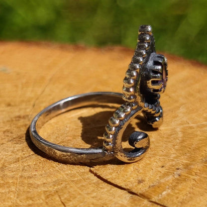 Anello con pietra in argento 925 AMBUJ ametista