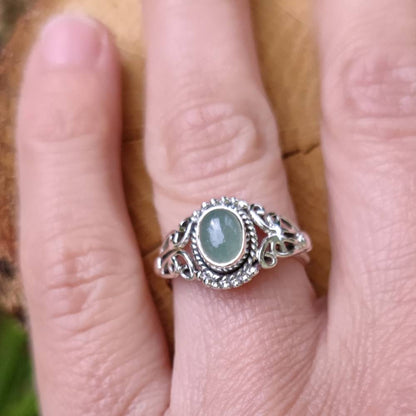 Anello con pietra in argento 925 CHATURVEDI calcedonio