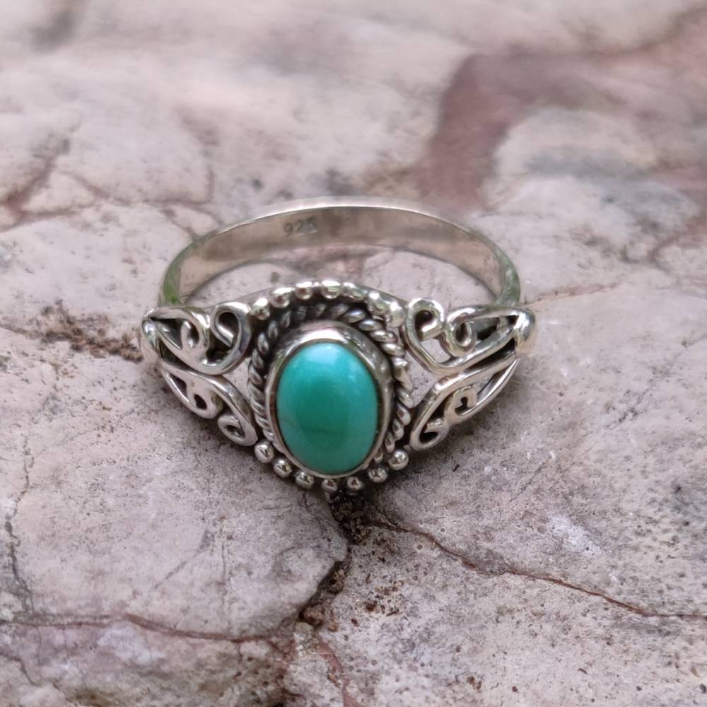 Anello con pietra in argento 925 CHATURVEDI turchese