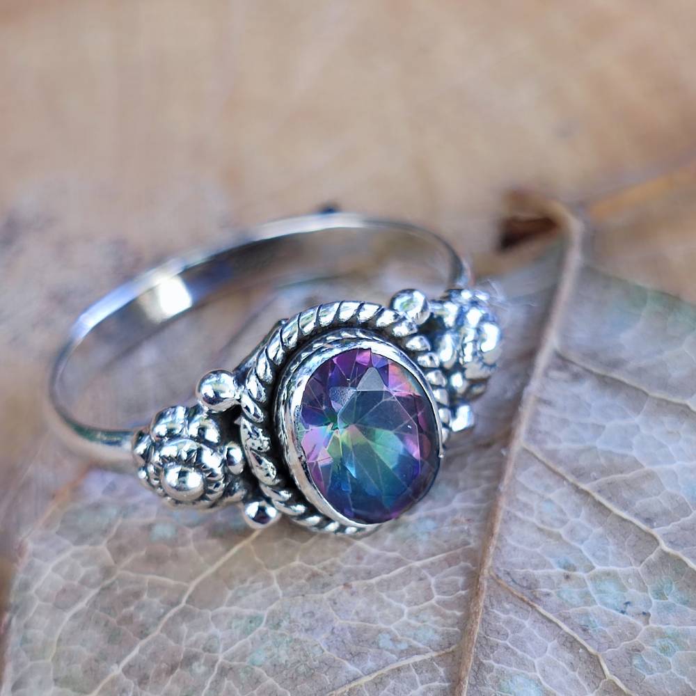 Anello con pietra in argento 925 - DHARMENDRA – topazio mistico