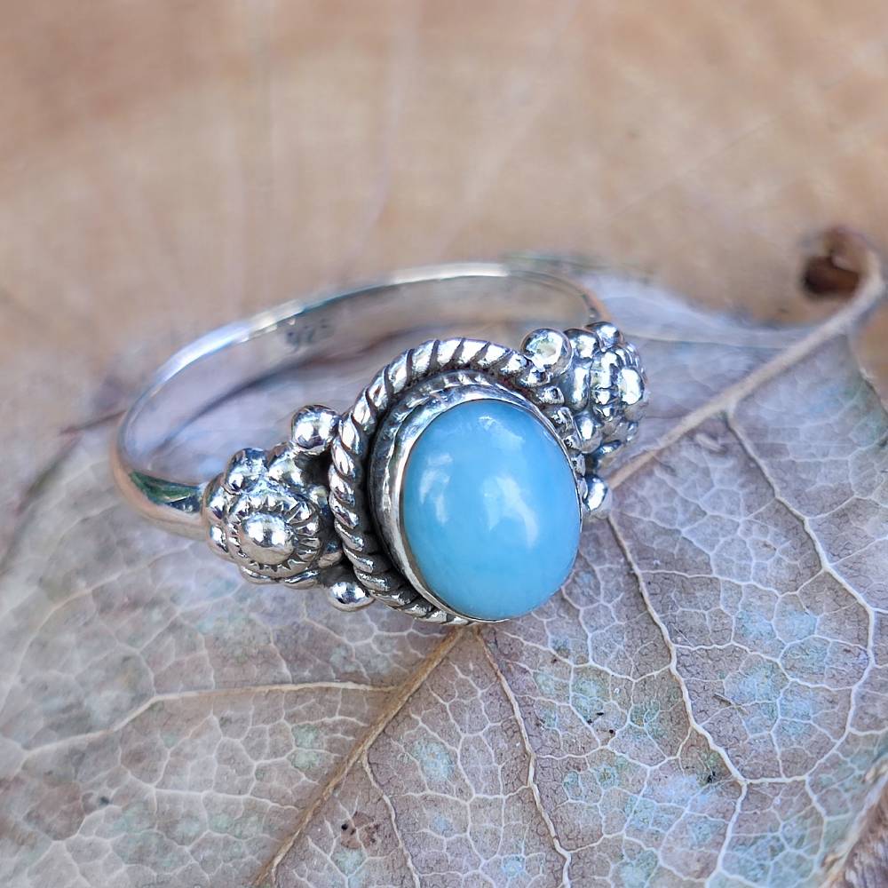 Anello con pietra in argento 925 - DHARMENDRA – larimar