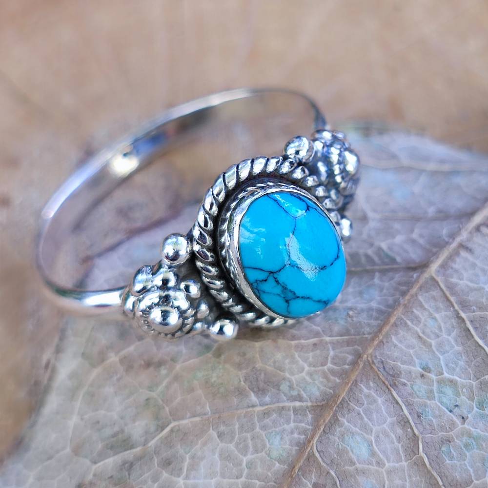 Anello con pietra in argento 925 - DHARMENDRA – turchese