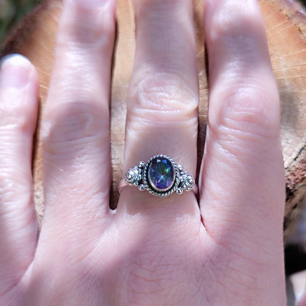 Anello con pietra in argento 925 - DHARMENDRA topazio mistico