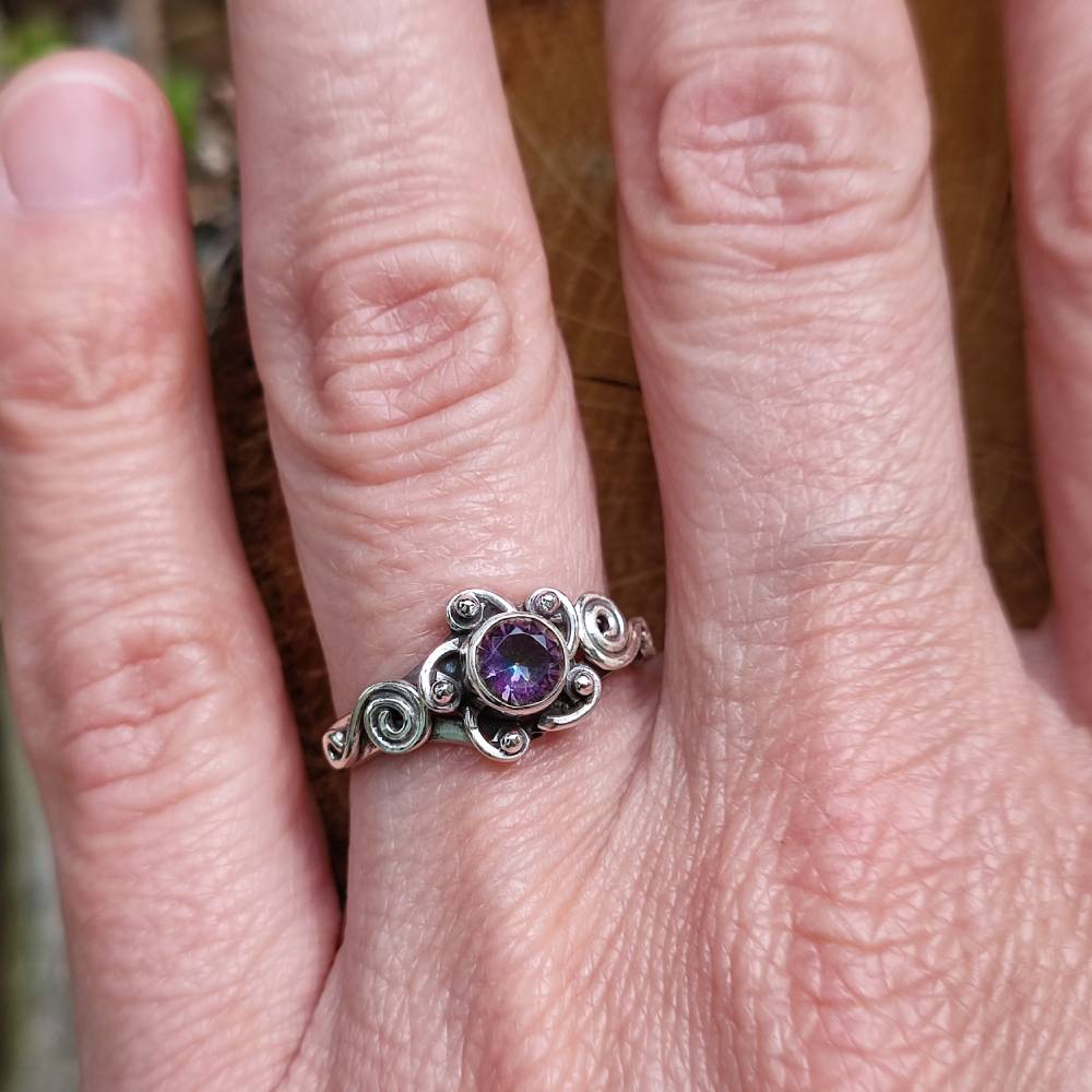 Anello con pietra in argento 925 GURUDAS topazio mistico 