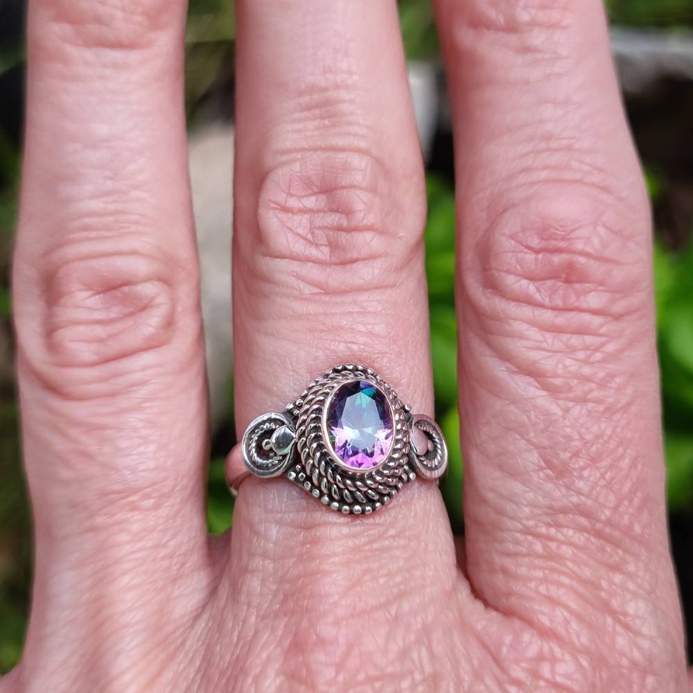 Anello con pietra in argento 925 KAMBOJ Topazio mistico