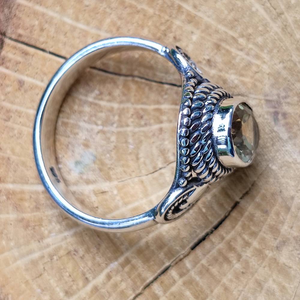 Anello con pietra in argento 925 KAMBOJ quarzo citrino