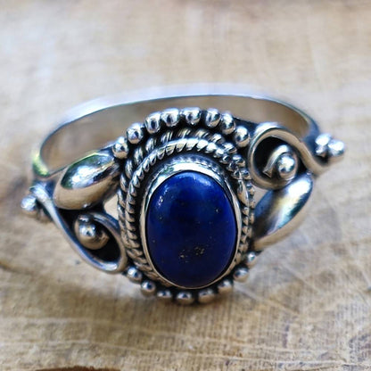 ANELLO artigianale in argento 925 pietra MAHIPATI lapislazzuli