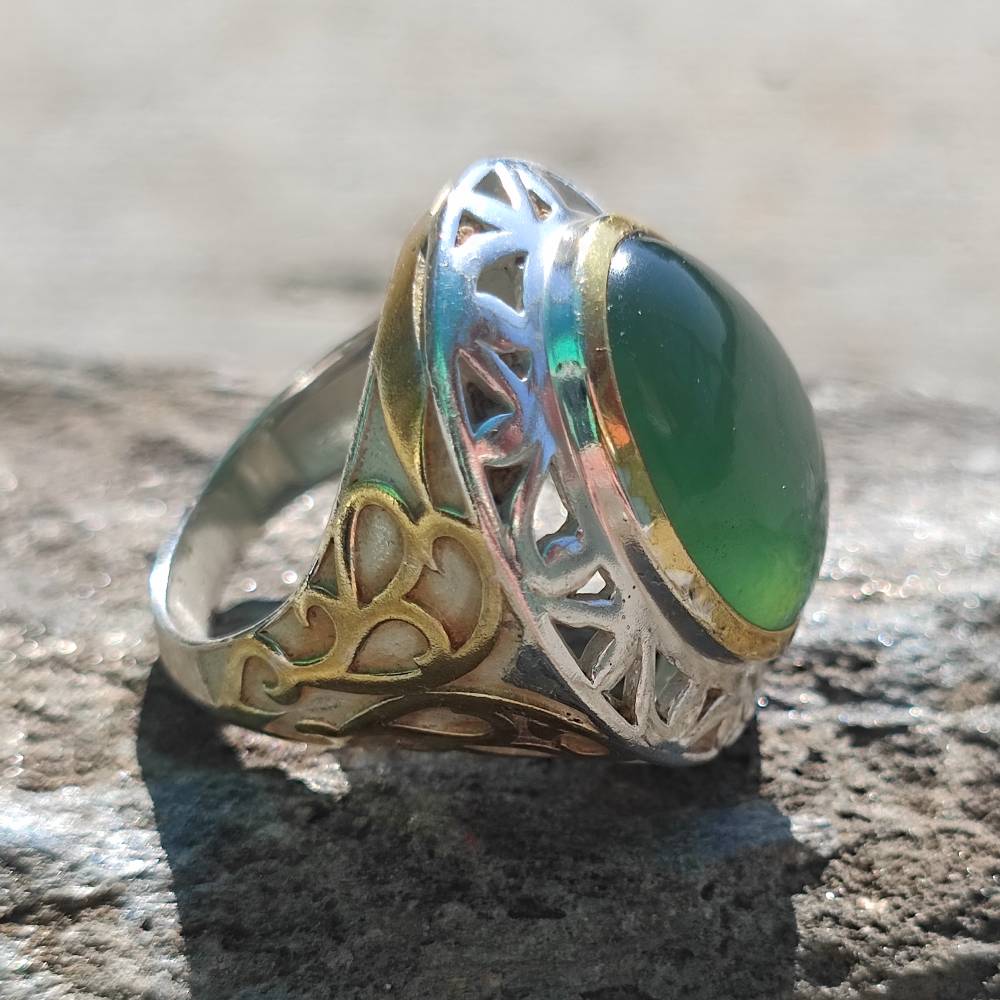 Fascia lavorata in argento 925 con pietra - AMARPURA