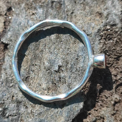Anello artigianale in argento 925 con pietra - KYLIE – fascia