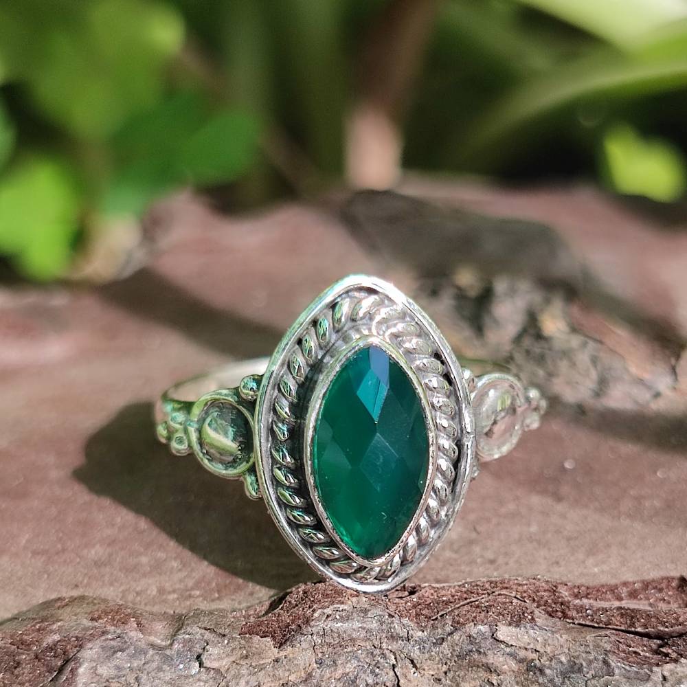 Anello con pietra in argento 925 - KOTMA