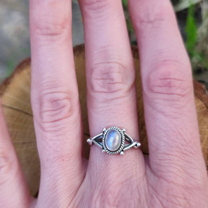 Anello con pietra in argento 925 NALIN pietra di luna 