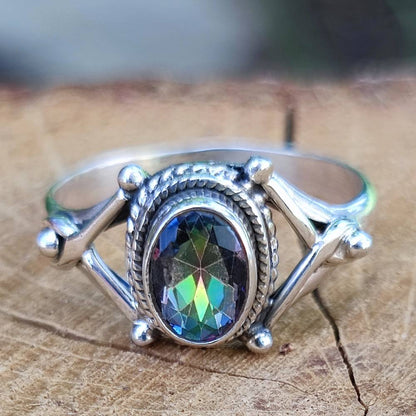 Anello con pietra in argento 925 NALIN topazio mistico 