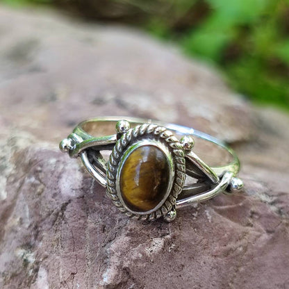 Anello con pietra in argento 925 NALIN occhio di tigre