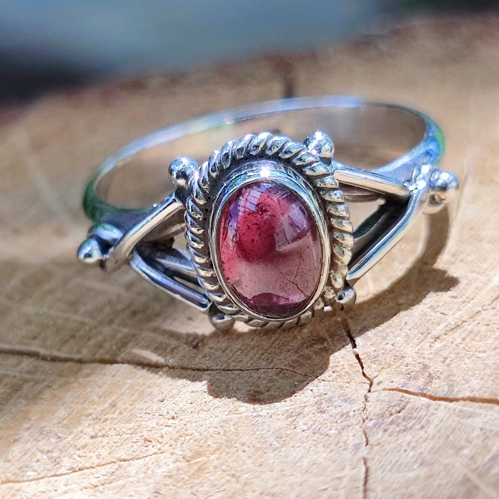 Anello con pietra in argento 925 NALIN – granato