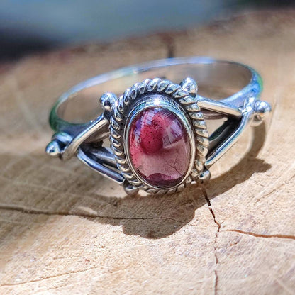 Anello con pietra in argento 925 NALIN – granato