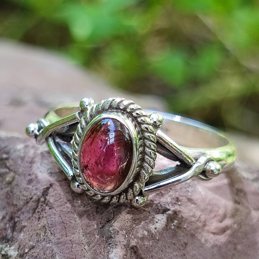 Anello con pietra in argento 925 NALIN – granato