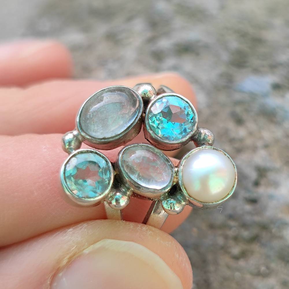 Anello in argento 925 multipietra - SHEO