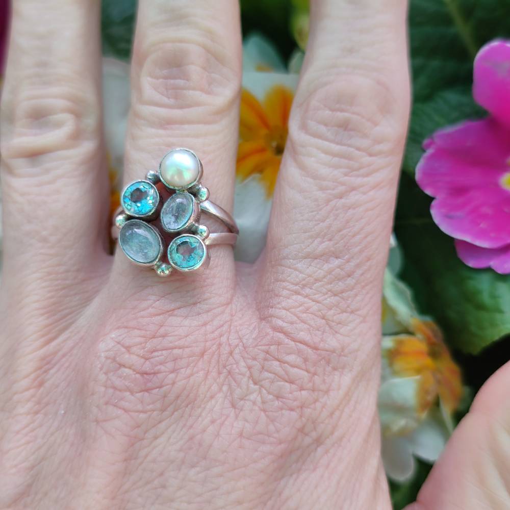 Anello in argento 925 multipietra - SHEO