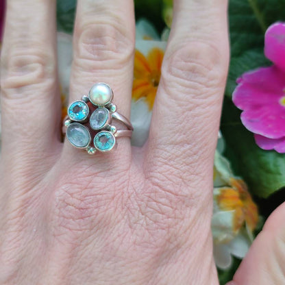 Anello in argento 925 multipietra - SHEO
