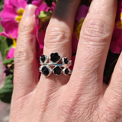 Anello etnico in argento 925 con pietra - SHRIBALAJI