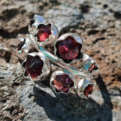 Anello etnico in argento 925 con pietra - SHRIBALAJI