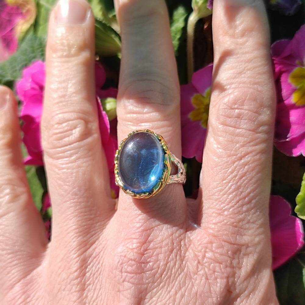 Fascia floreale in argento 925 con pietra - SHRYJA