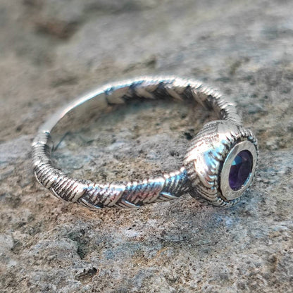 Anello etnico in argento 925 con pietra - SINDHARI
