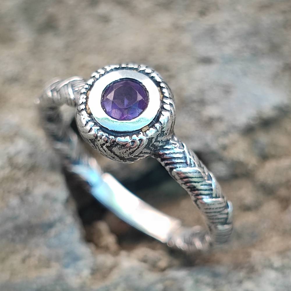 Anello etnico in argento 925 con pietra - SINDHARI