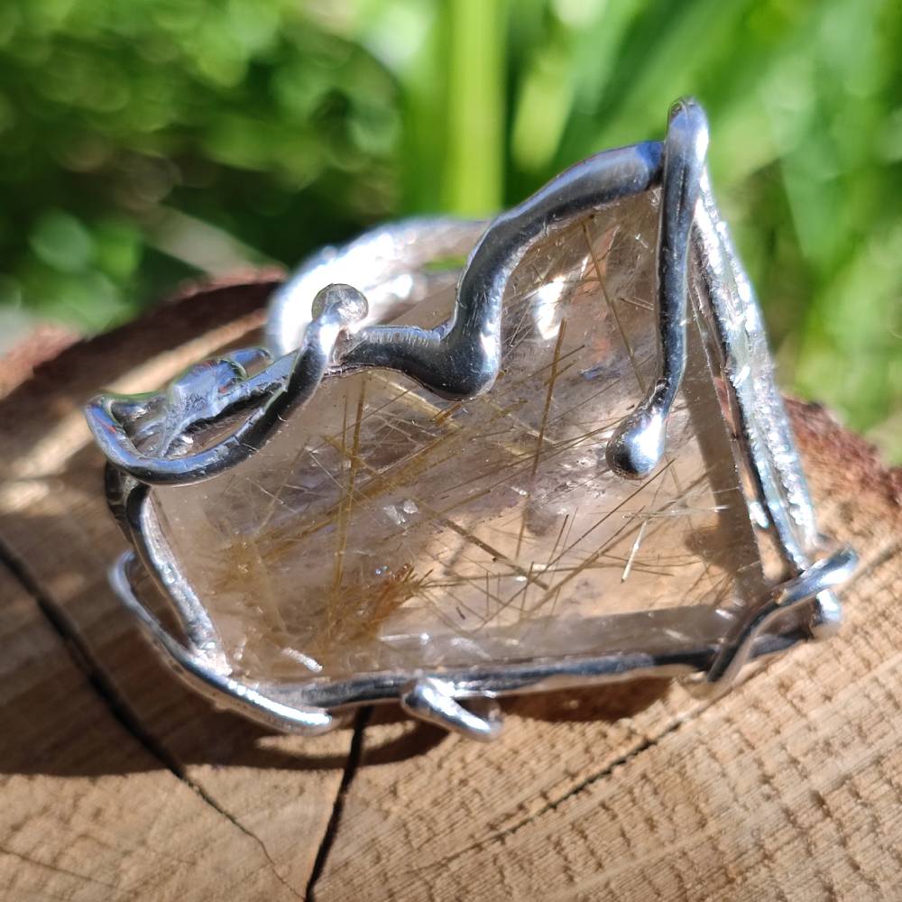 Anello in argento 925 con Quarzo rutilato