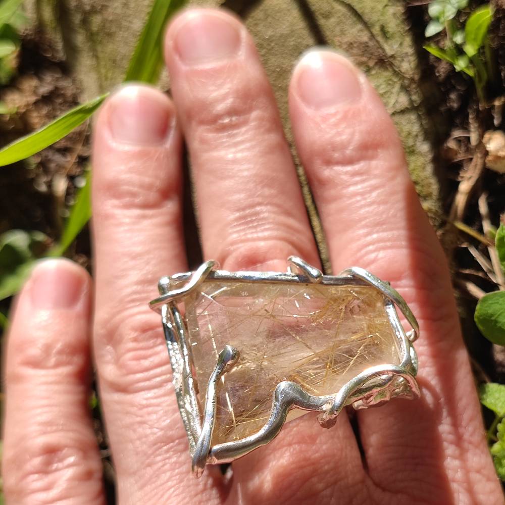 Anello in argento 925 con Quarzo rutilato