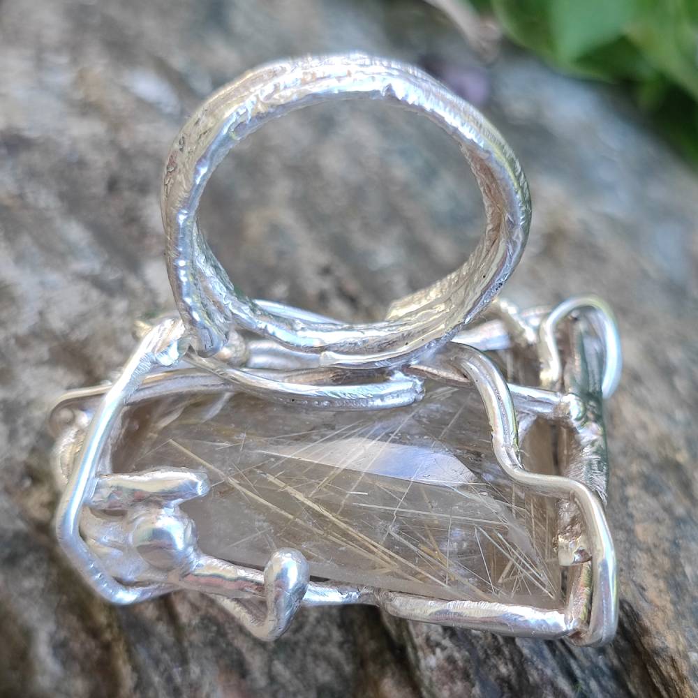 Anello in argento 925 con Quarzo rutilato