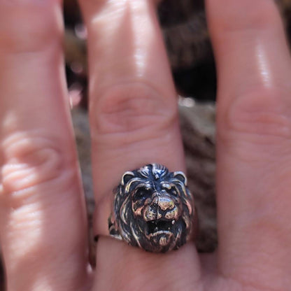 ANELLO Leone artigianale in argento 925 - DECHUAR