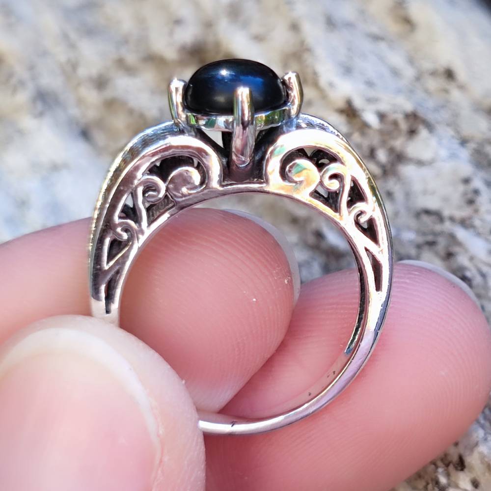 Anello artigianale con pietra in argento 925 - TANDEI
