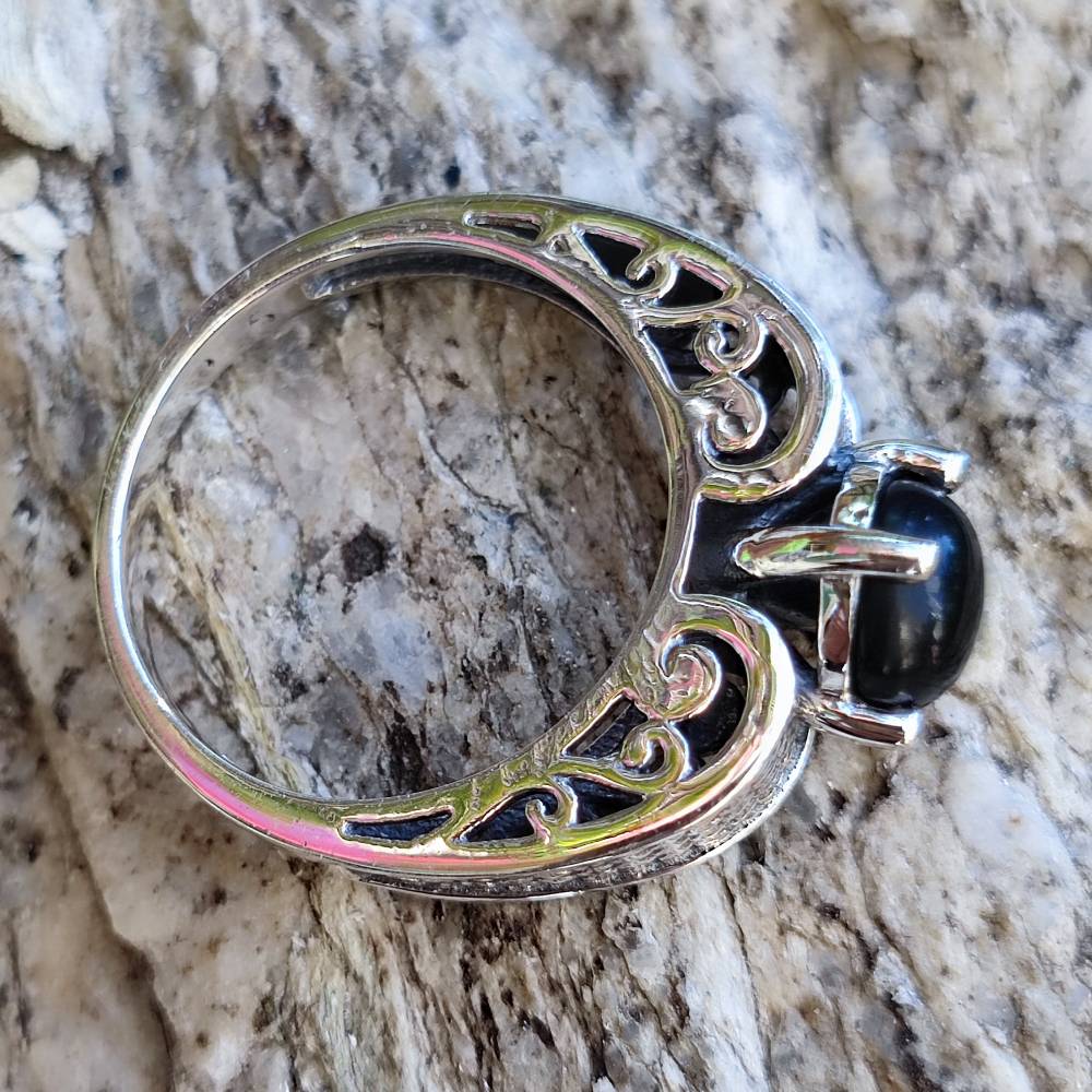 Anello artigianale con pietra in argento 925 - TANDEI