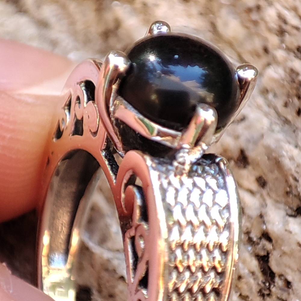 Anello artigianale con pietra in argento 925 - TANDEI