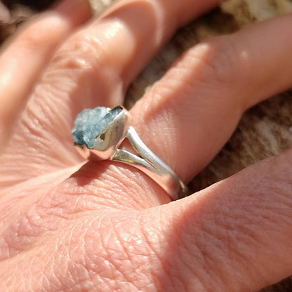 Anello etnico in argento 925 con pietra - TEKRA