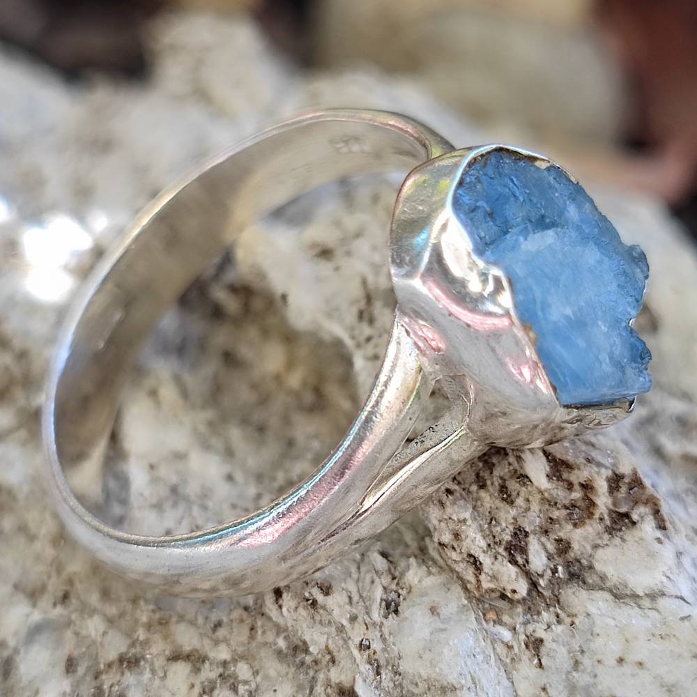 Anello etnico in argento 925 con pietra - TEKRA