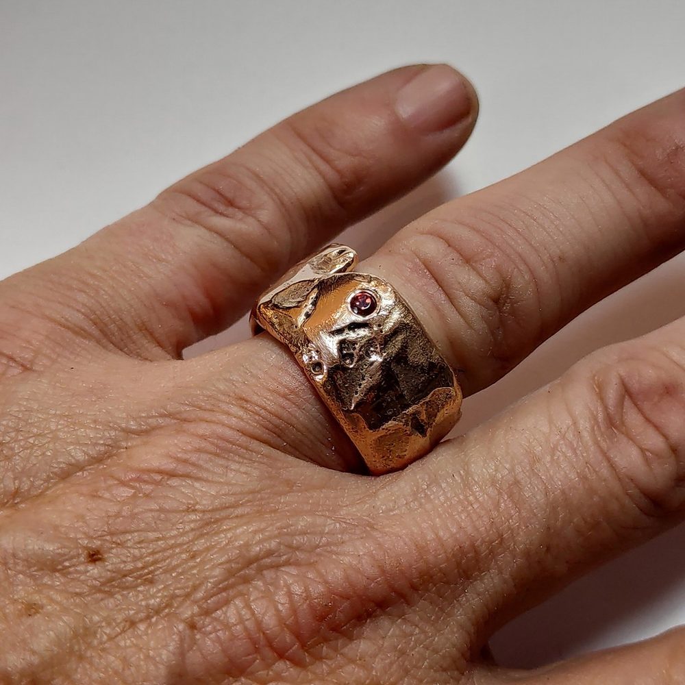 Anello in bronzo e granato - bronzeage1968 – immagine6