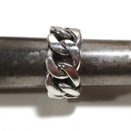 ANELLO a CATENA groumette argento misura 14,5