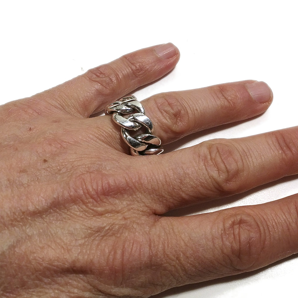 ANELLO CATENA gourmette in argento 925 da UOMO o DONNA