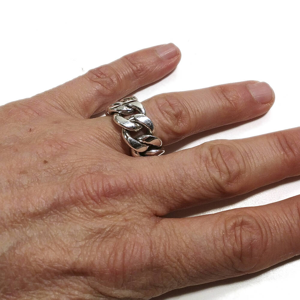 ANELLO Groumette a catena in argento 925 da uomo e donna