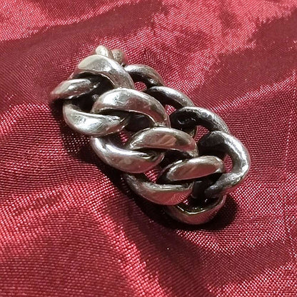 ANELLO CATENA groumette argento uomo/donna misura 11.5