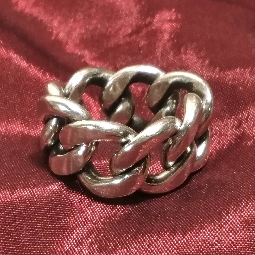 ANELLO CATENA groumette argento