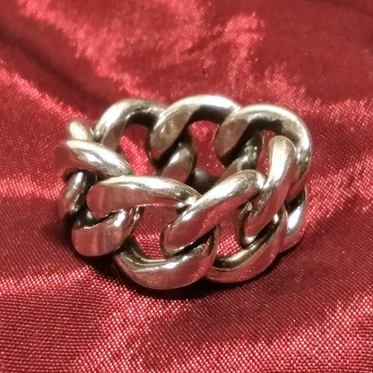 ANELLO CATENA groumette argento