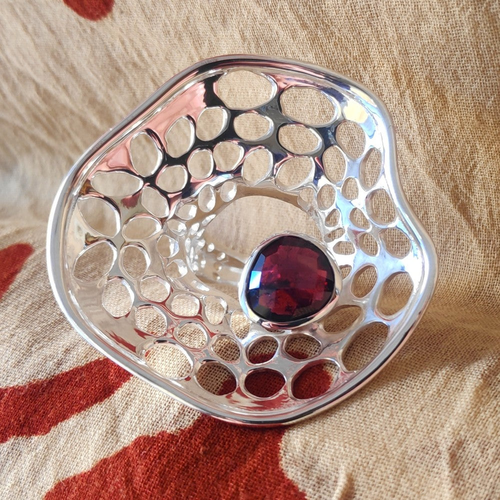 Anello NEWAGE con pietra in argento 925 con granato