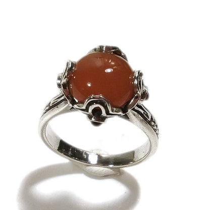 Anello con pietra in argento 925 - modello NAYA Corniola